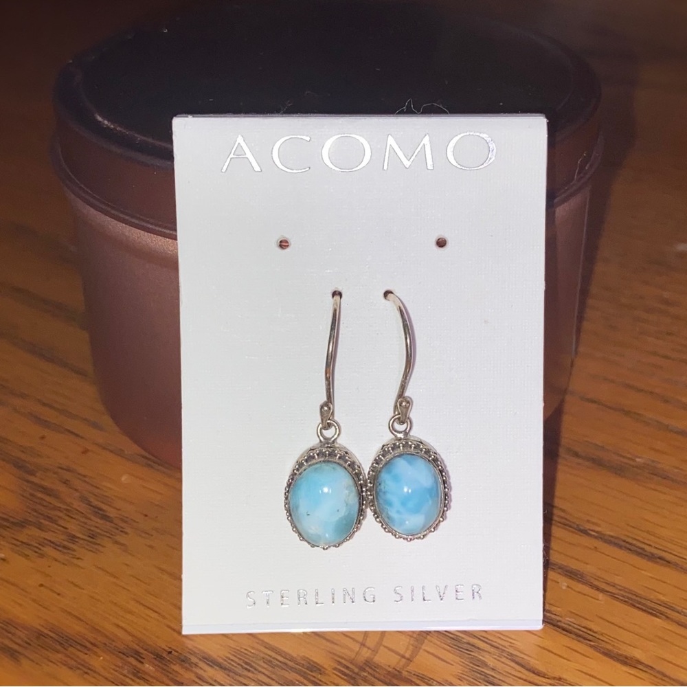 Larimar Sterling Silver Earrings ✨